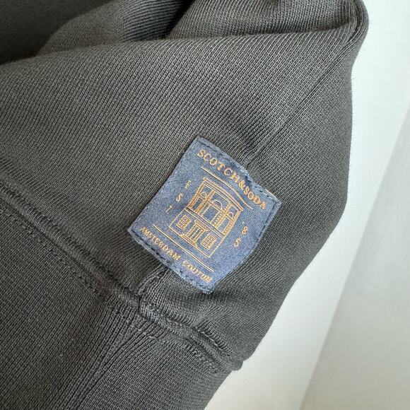 Scotch & Soda Risktaker Embroidered Sweatshirt Black Cotton French Terry Men's M - Picture 9 of 12